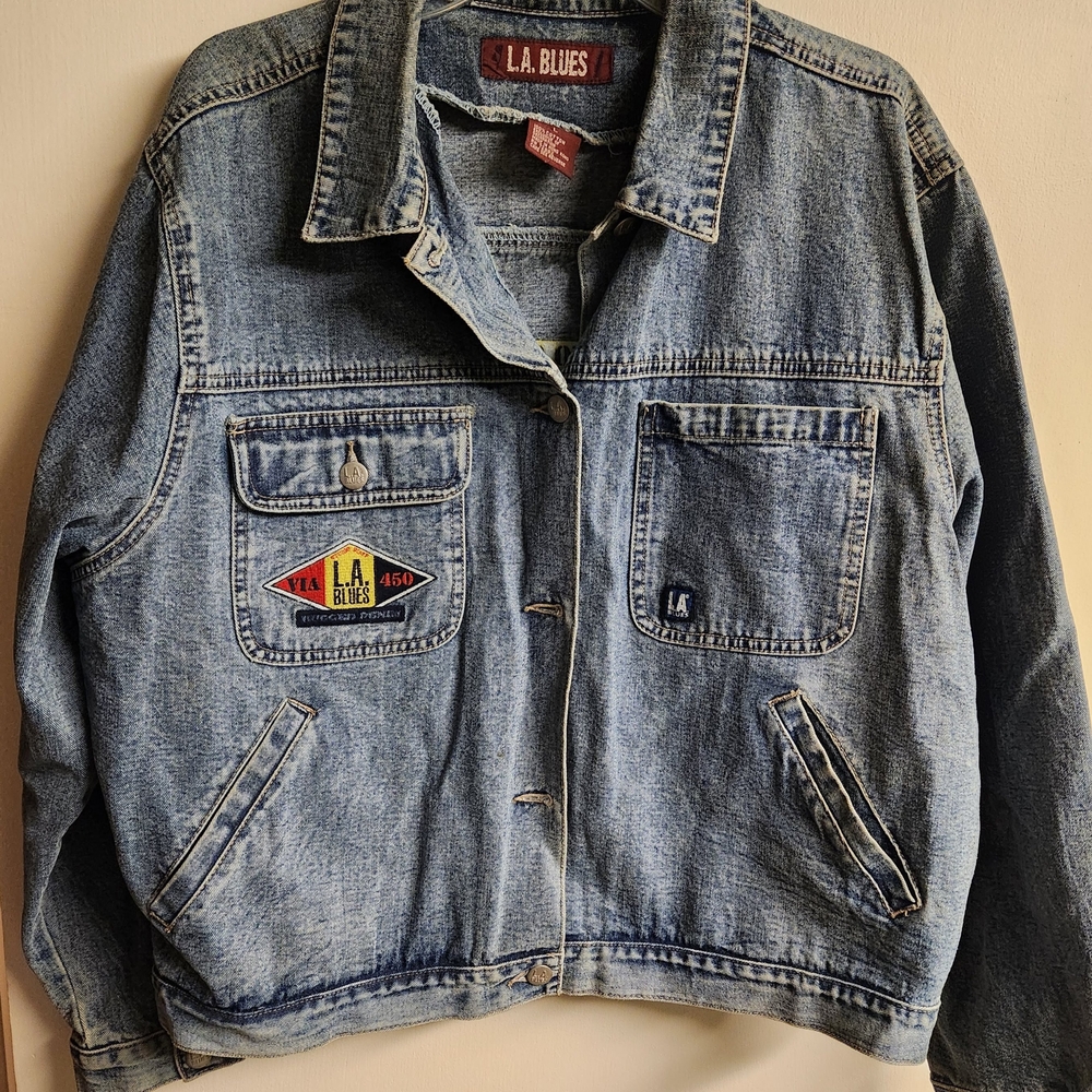 L.A. Blues Blue Bomber Jacket with Denim Charm